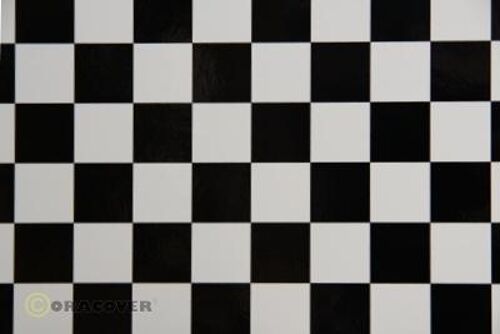 Oracover - Orastick - Fun 3 (25mm Square) White + Black ( Length : Roll 2m , Width : 60cm )