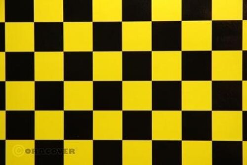Oracover - Orastick - Fun 3 (25mm Square) Pearl Yellow + Black ( Length : Roll 2m , Width : 60cm )
