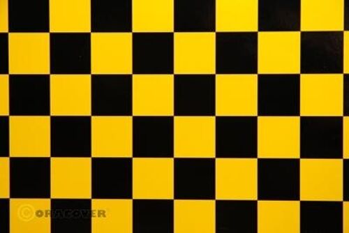 Oracover - Orastick - Fun 3 (25mm Square) Pearl Gold Yellow + Black ( Length : Roll 2m , Width : 60cm )