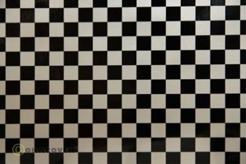 Oracover - Orastick - Fun 4 (12,5mm Square) Pearl White + Black ( Length : Roll 2m , Width : 60cm )