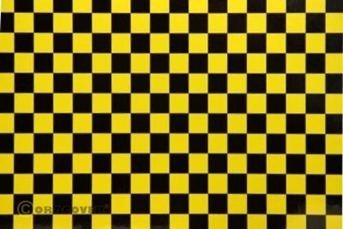 Oracover - Orastick - Fun 4 (12,5mm Square) Pearl Yellow + Black ( Length : Roll 2m , Width : 60cm )
