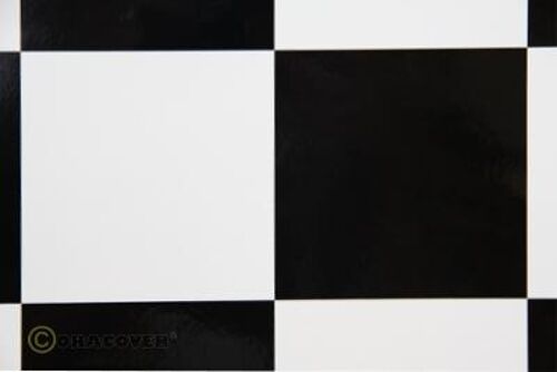 Oracover - Fun 6 (104mm Square) White - Black ( Length : Roll 2m , Width : 60cm )