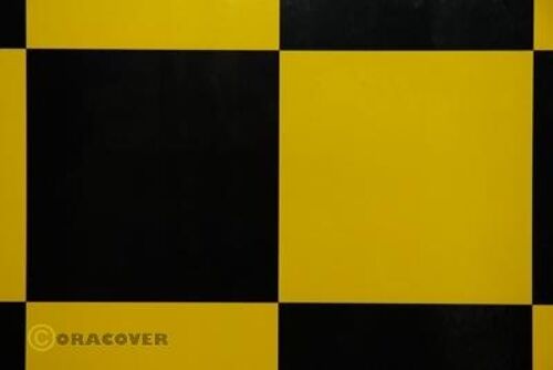 Oracover - Fun 6 (104mm Square) Yellow - Black ( Length : Roll 10m , Width : 60cm )