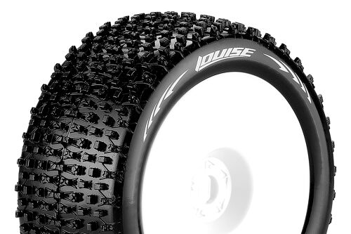 Louise RC - T-PIRATE - 1-8 Truggy Tire Set - Mounted - Super Soft - White Wheels - 1/2"-Offset - Hex 17mm - L-T3134VWH