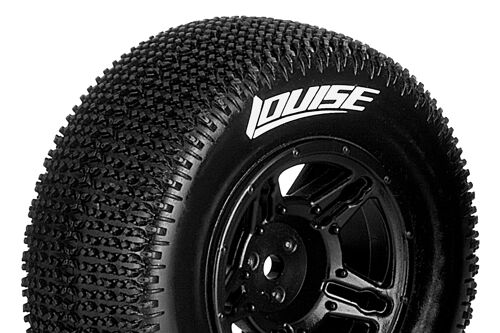 Louise RC - SC-MAGLEV - 1-10 Short Course Tire Set - Mounted - Soft - Black Wheels - Losi TEN-SCTE 4X4 - L-T3145SBLA
