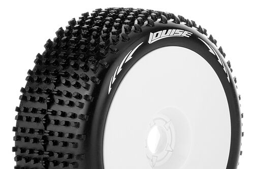 Louise RC - B-HORNET - 1-8 Buggy Tire Set - Mounted - Super Soft - White Wheels - Hex 17mm - L-T3150VW