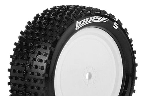Louise RC - E-HORNET - 1-10 Buggy Tire Set - Mounted - Super Soft - White Wheels - Hex 12mm - 4WD - Front - L-T3170VWKF