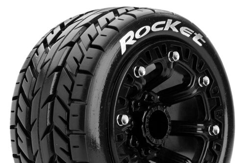 Louise RC - ST-ROCKET - 1-16 Truck Tire Set - Mounted - Sport - Black 2.2 Wheels - Hex 12mm - L-T3188SB