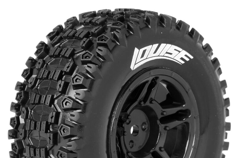 Louise SC-UPHILL 1/10 Short Course Tires on Black Wheels Louise SC-UPHILL 1/10 Short Course Tires on Black Wheels