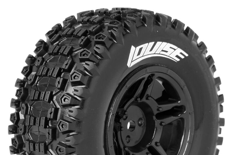 Louise SC-UPHILL 1/10 Short Course Tires on Black Wheels Louise SC-UPHILL 1/10 Short Course Tires on Black Wheels