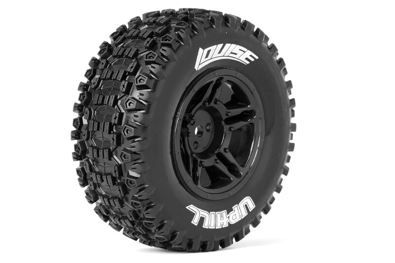Louise SC-UPHILL 1/10 Short Course Tires on Black Wheels Louise SC-UPHILL 1/10 Short Course Tires on Black Wheels