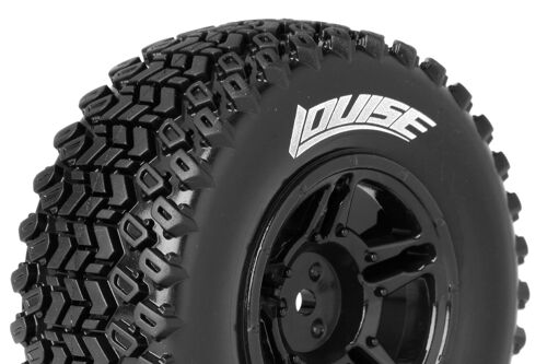 Louise RC - SC-HUMMER - 1-10 Short Course Tire Set - Mounted - Soft - Black Wheels - Hex 12mm - SLASH 2WD - Front - L-T3224SBTF Louise RC - SC-HUMMER - 1-10 Short Course Tire Set - Mounted - Soft - Black Wheels - Hex 12mm - SLASH 2WD - Front - L-T3224SBTF