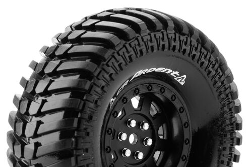 Louise RC - CR-ARDENT - 1-10 Crawler Tire Set - Mounted - Super Soft - Black 1.9 Wheels - Hex 12mm - L-T3232VB