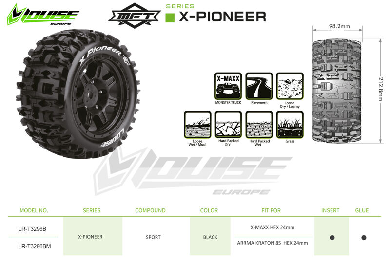 Louise Tires & Wheels X-PIONEER X-Maxx (MFT) (2) LR-T3296B Louise Tires & Wheels X-PIONEER X-Maxx (MFT) (2) LR-T3296B