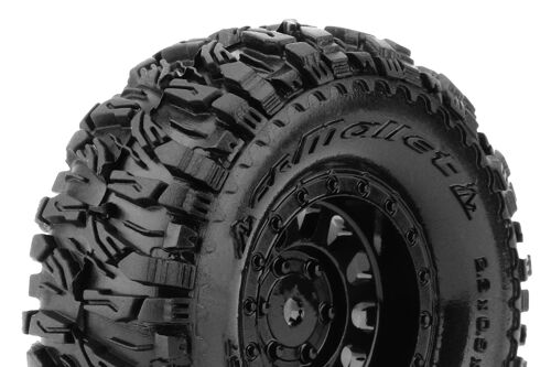 Louise RC - CR-MALLET - 1-18/1-24 Crawler Tire Set - Mounted - Super Soft - Black 1.0 Wheels - Hex 7mm - L-T3367VB