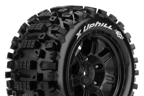 Louise RC - MFT - X-UPHILL - KRATON 8S Serie Tire Set - Mounted - Sport - Black Wheels - Hex 24mm - L-T3297BM
