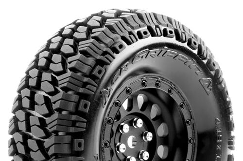 Louise RC - CR-GRIFFIN - Class 1 - 1-10 Crawler Tire Set - Mounted - Super Soft - Black 1.9 Wheels - Hex 12mm - L-T3344VB