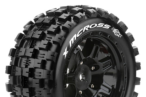 Louise RC - MFT - X-MCROSS - Tire Set for X-Maxx - Mounted - Sport - Black wheels - Hex 24mm - L-T3352B