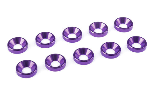 Team Corally - Aluminium Washer - for M3 Flat Head Screws - OD=8mm - Purple - 10 pcs