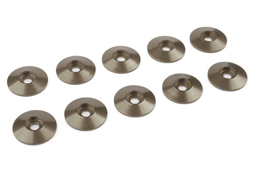 Team Corally - Aluminium Washer - for M4 Button Head Screws - OD=12mm - Gun Metal - 10 pcs