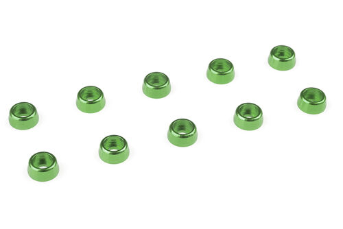 Team Corally - Aluminium Washer - for M2 Socket Head Screws - OD=6mm - Green - 10 pcs