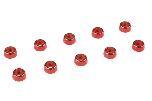 Team Corally - Aluminium Washer - for M2 Socket Head Screws - OD=6mm - Red - 10 pcs