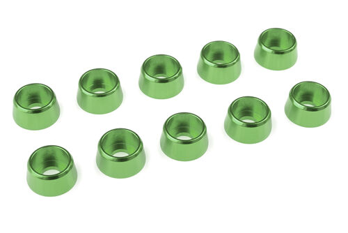 Team Corally - Aluminium Washer - for M4 Socket Head Screws - OD=10mm - Green - 10 pcs