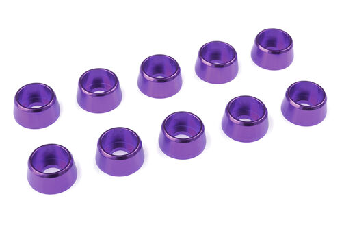 Team Corally - Aluminium Washer - for M4 Socket Head Screws - OD=10mm - Purple - 10 pcs