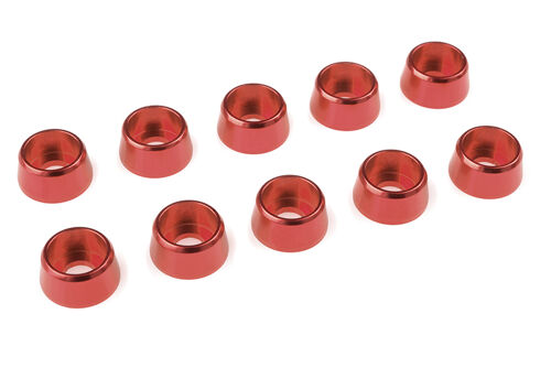 Team Corally - Aluminium Washer - for M4 Socket Head Screws - OD=10mm - Red - 10 pcs