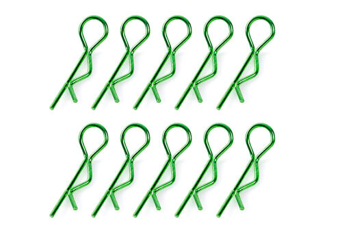 Team Corally - Body Clips - 45° Bent - Small - Green - 10 pcs