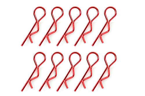 Team Corally - Body Clips - 45° Bent - Small - Red - 10 pcs