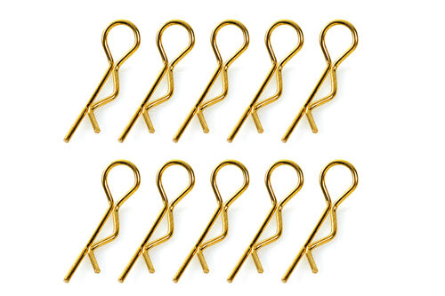 Team Corally - Body Clips - 45° Bent - Small - Gold - 10 pcs