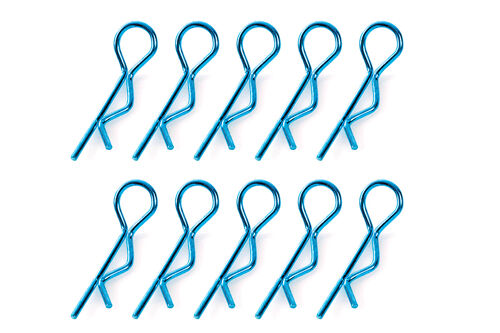 Team Corally - Body Clips - 45° Bent - Small - Blue - 10 pcs