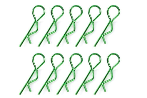 Team Corally - Body Clips - 45° Bent - Large - Green - 10 pcs