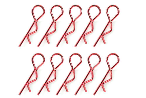 Team Corally - Body Clips - 45° Bent - Large - Red - 10 pcs