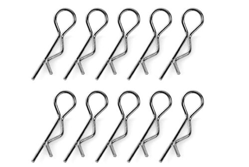 Team Corally - Body Clips - 45° Bent - Large - Black - 10 pcs