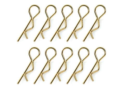 Team Corally - Body Clips - 45° Bent - Large - Gold - 10 pcs