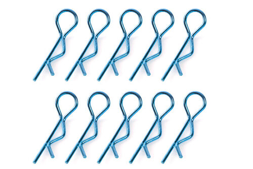 Team Corally - Body Clips - 45° Bent - Large - Blue - 10 pcs