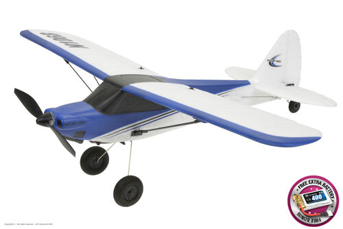 EZ-Wings - Mini Cub - RTF - Blue - 450mm - 1+1 Li-Po Battery - USB Ladegerät