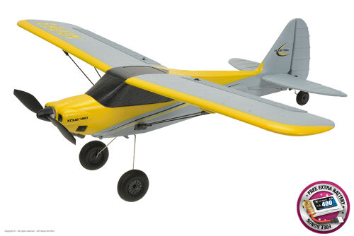 EZ-Wings - Mini Cub - RTF - Yellow - 450mm - 1+1 Li-Po Battery - USB Ladegerät