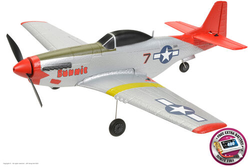 EZ-Wings - Mini P-51 Mustang - RTF - 450mm - 1+1 Li-Po Battery - USB Ladegerät