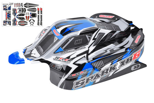 Team Corally - Polycarbonate Body - Spark XB6 - Blue - Cut - Decal Sheet - 1 pc