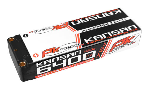 PK Racing - PK-200-218 - Li-HV KANSAN 120C - 7.6V 2S - 6400mAh - Hardcase Stick 2S - 5mm Bullet - EFRA BRCA