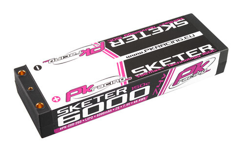 PK Racing - PK-200-260 - Li-Po SKETER 150C - 7.4V 2S - 6000mAh - Hardcase Stick 2S - 4mm Bullet - EFRA BRCA