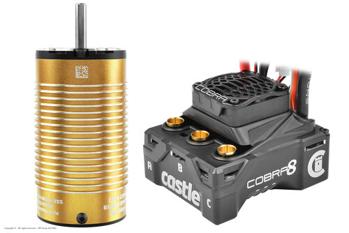 Castle Creations - COBRA-8 - Sensored-Sensorless Car ESC Car ESC - 2-6S - w/ 1515-2200KV "Limited Edition" Sensored Motor - 1/8 MT - 2-6S