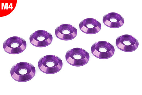 Team Corally - Aluminium Washer - for M4 Button Head Screws - OD=12mm - Purple - 10 pcs