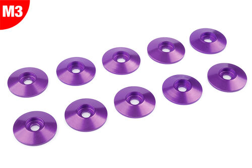 Team Corally - Aluminium Washer - for M3 Button Head Screws - OD=15mm - Purple - 10 pcs
