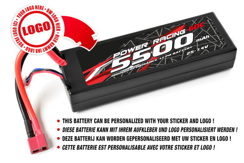 Private Label - Power Racing 60C - 5500Mah - 2S - 7,4V - T-Plug - Hard Case
