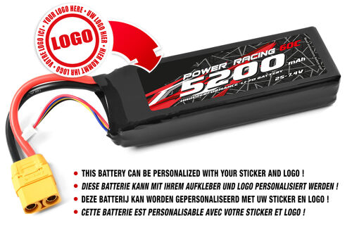 Private Label - Power Racing 50C - 5000MAH - 2S - 7,4V - XT-90 - Semi-Soft Case