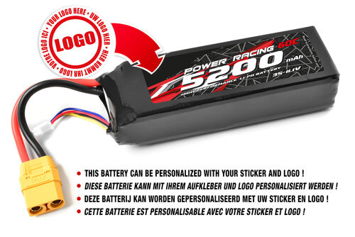 Private Label - Power Racing 60C - 5200MAH - 3S - 11,1V - XT-90 - Semi-Soft Case
